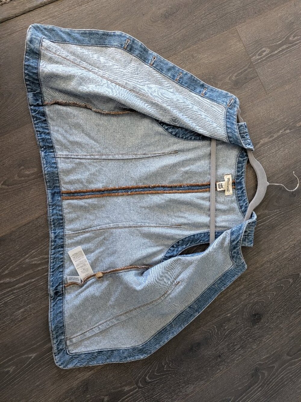 Madewell Denim Crewneck Vest in Java, Size 4 - Picture 8 of 9